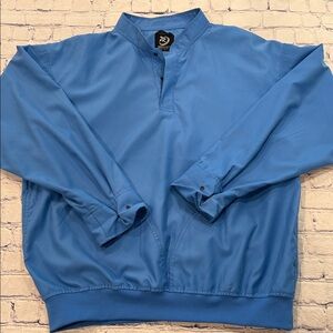 Zero Restrictions Microfiber Polyester Men's 1/4 Snap Blue Pullover Jacket L